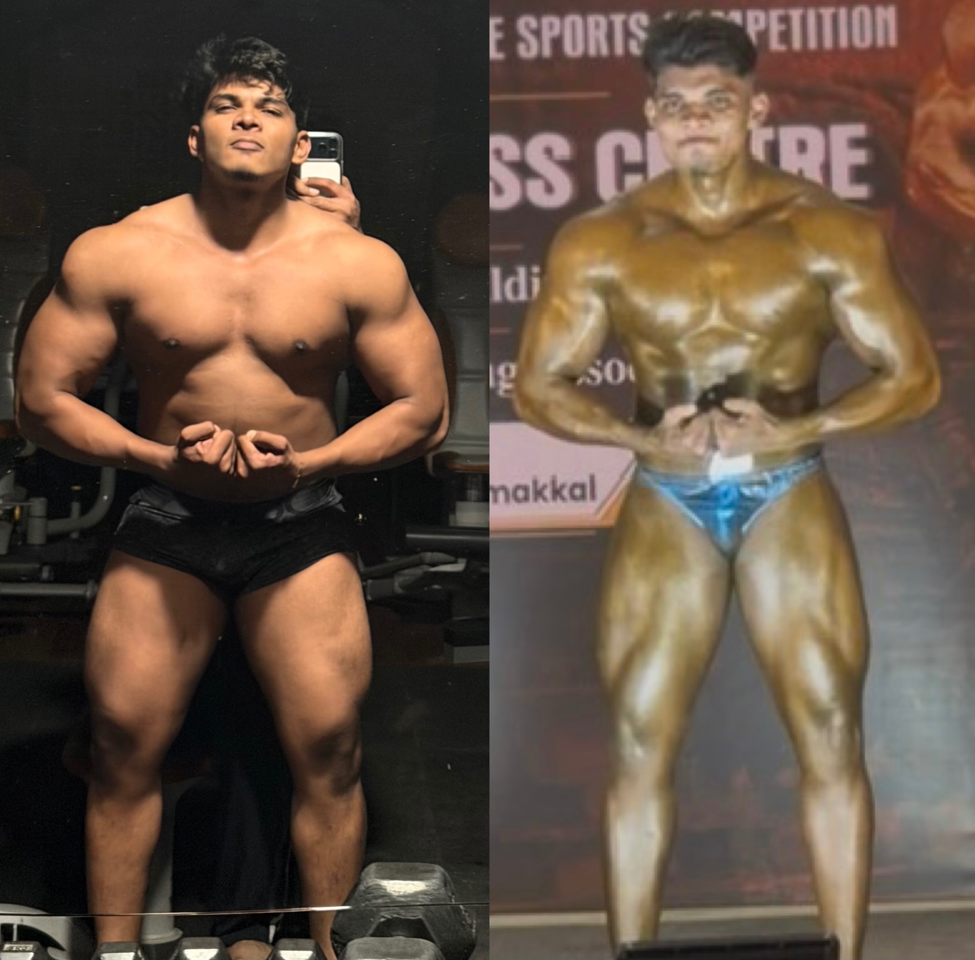 Off-season size to stage condition — client transformation, Full contest-ready conditioning in Contest prep