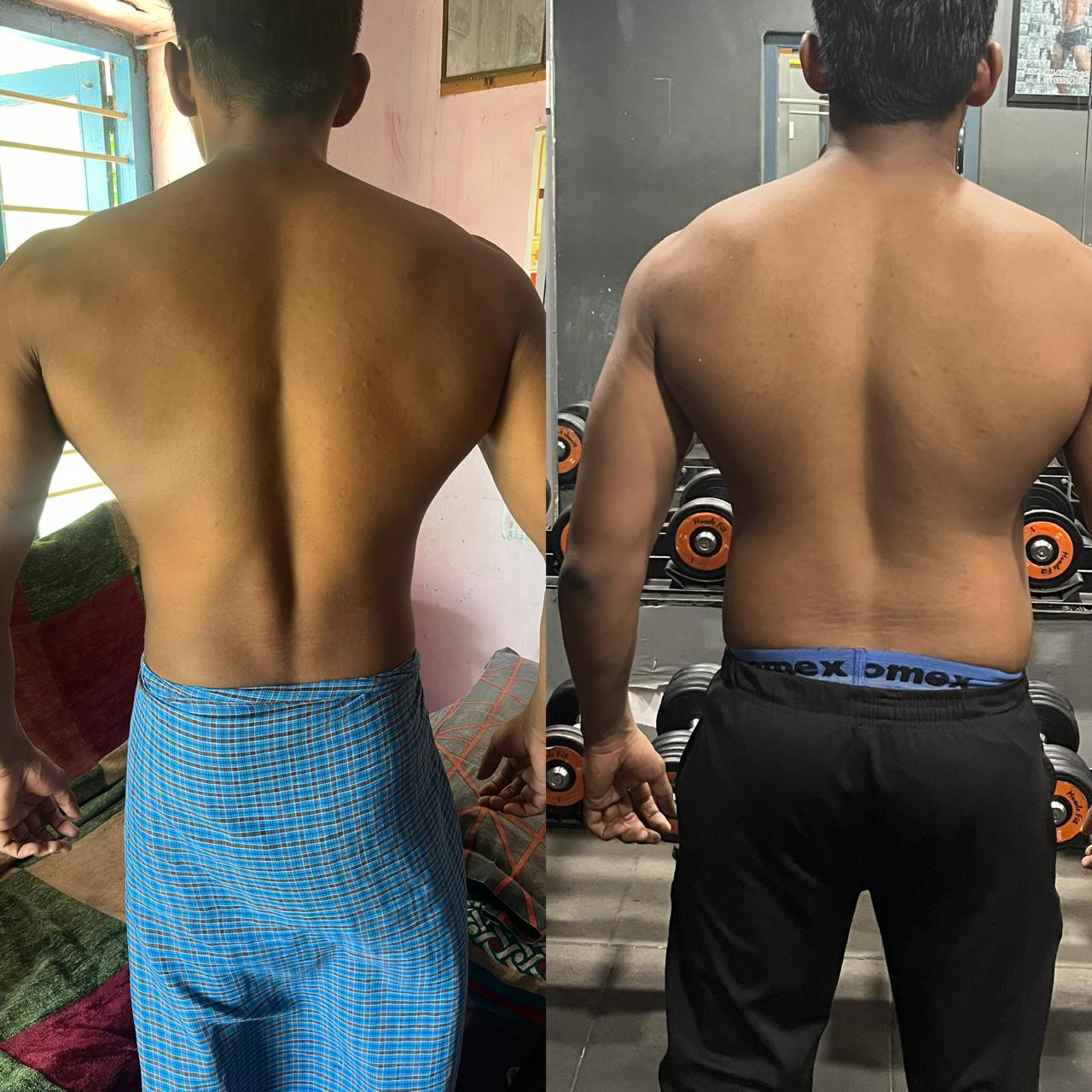 Back width and thickness — client transformation, Visible back and shoulder development in Coaching progress