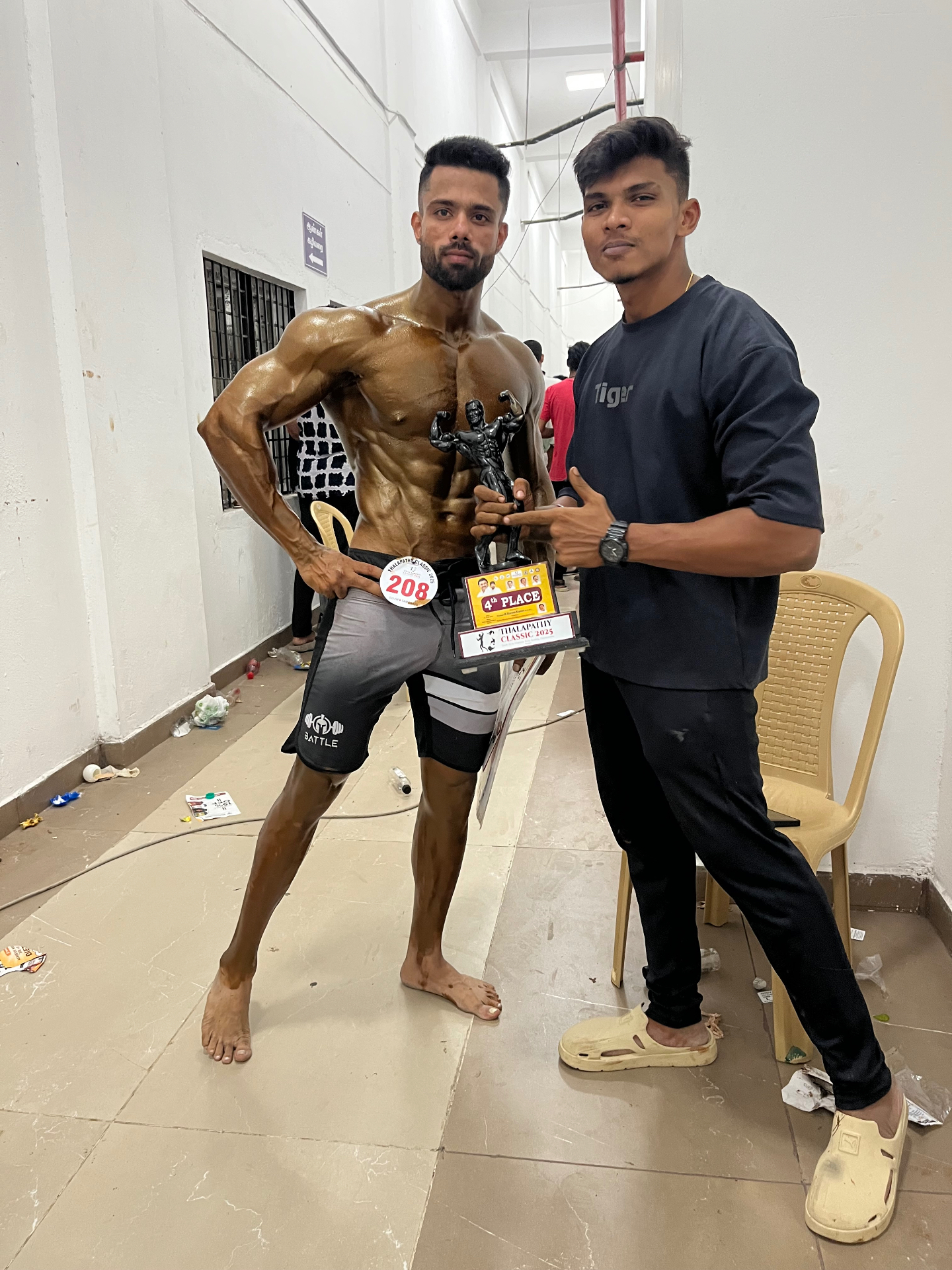 Jeya Surya with a coached athlete at Thalapathy Classic 2025