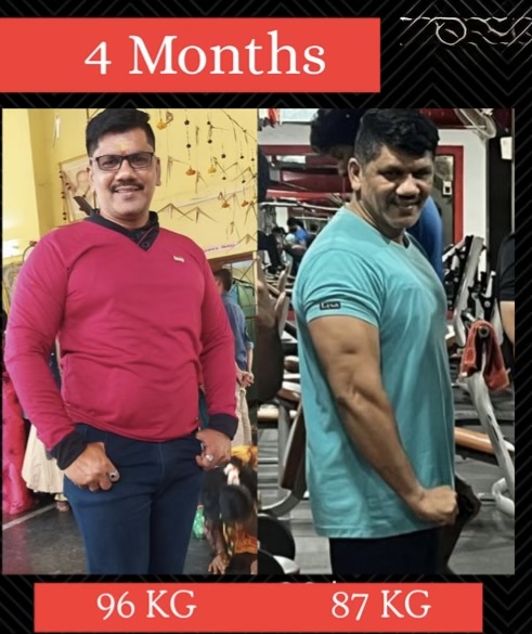 Strengthening and muscle improvement — client transformation, 96 KG → 87 KG in 4 Months
